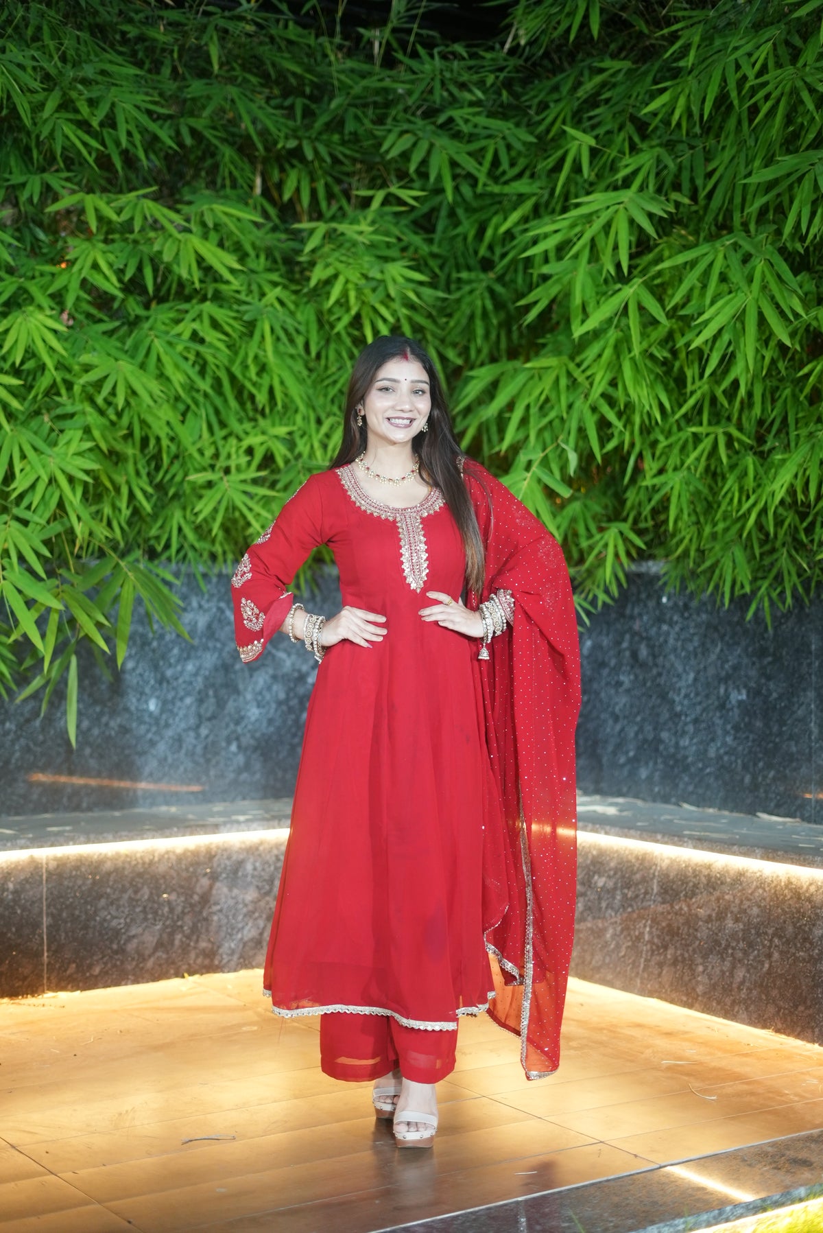Red Anarkali Suit
