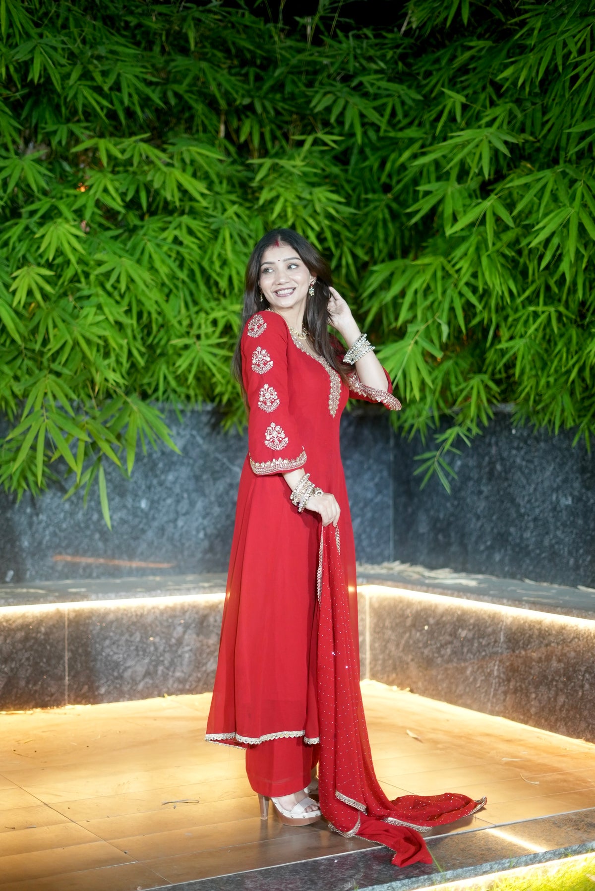 Red Anarkali Suit