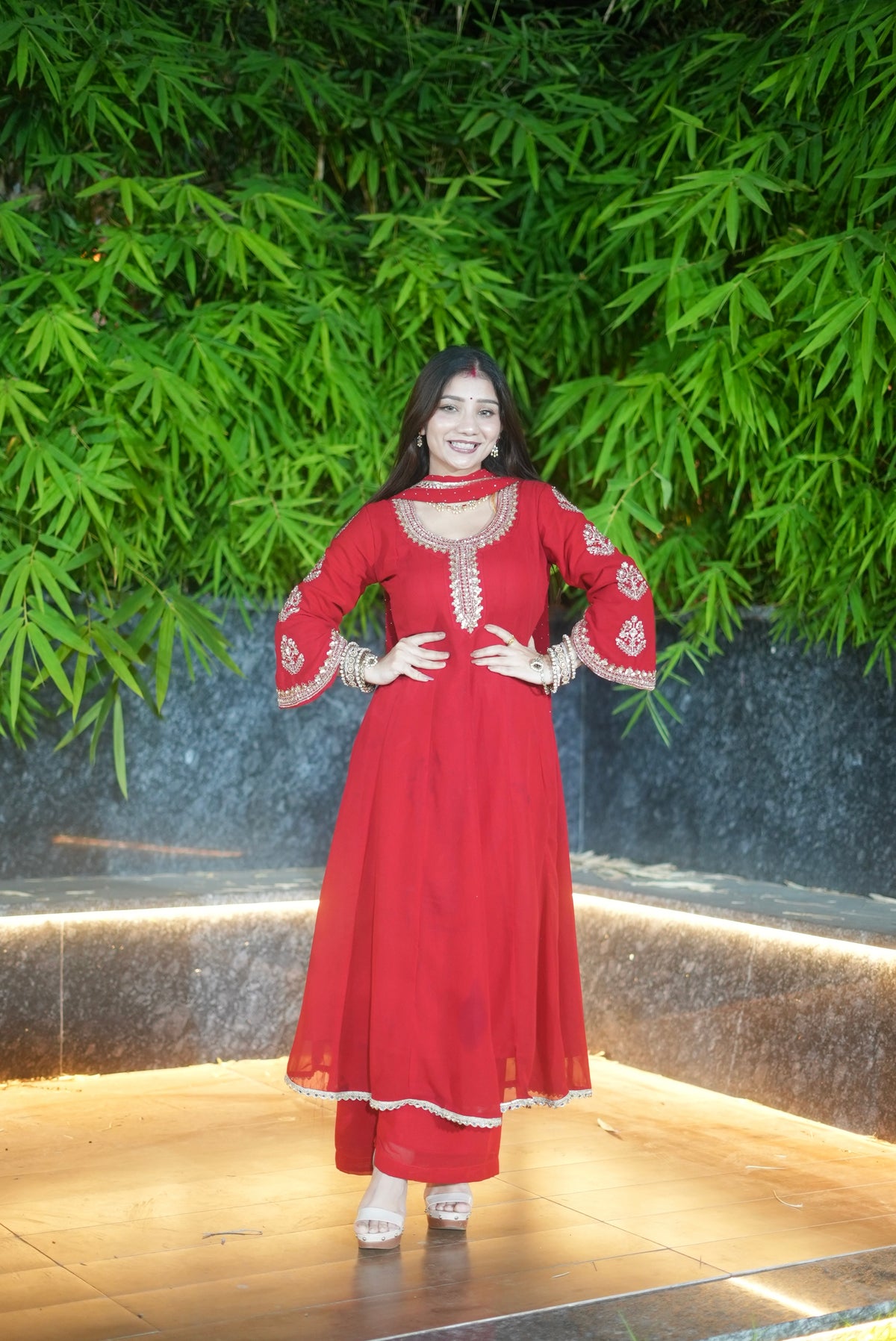 Red Anarkali Suit