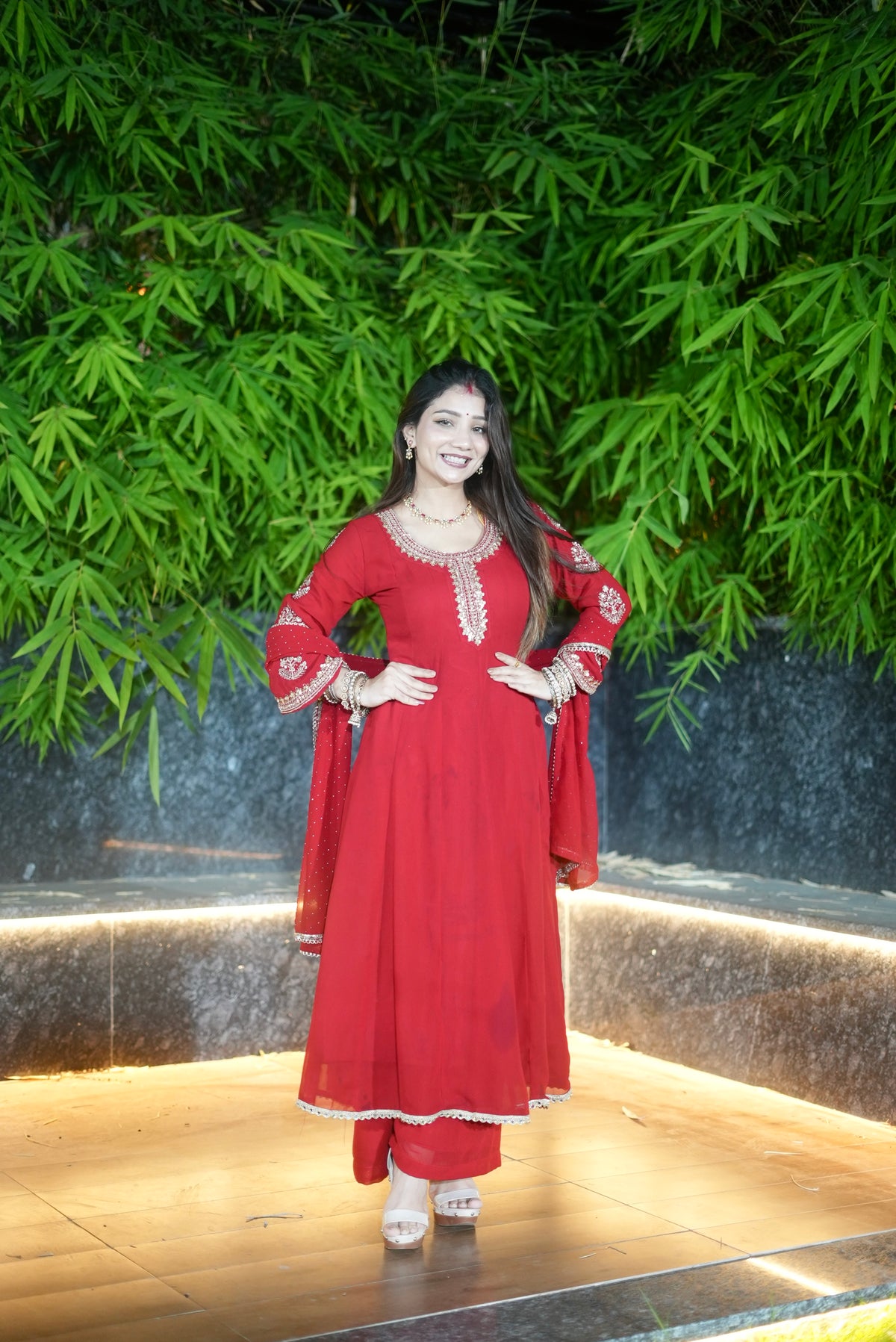 Red Anarkali Suit