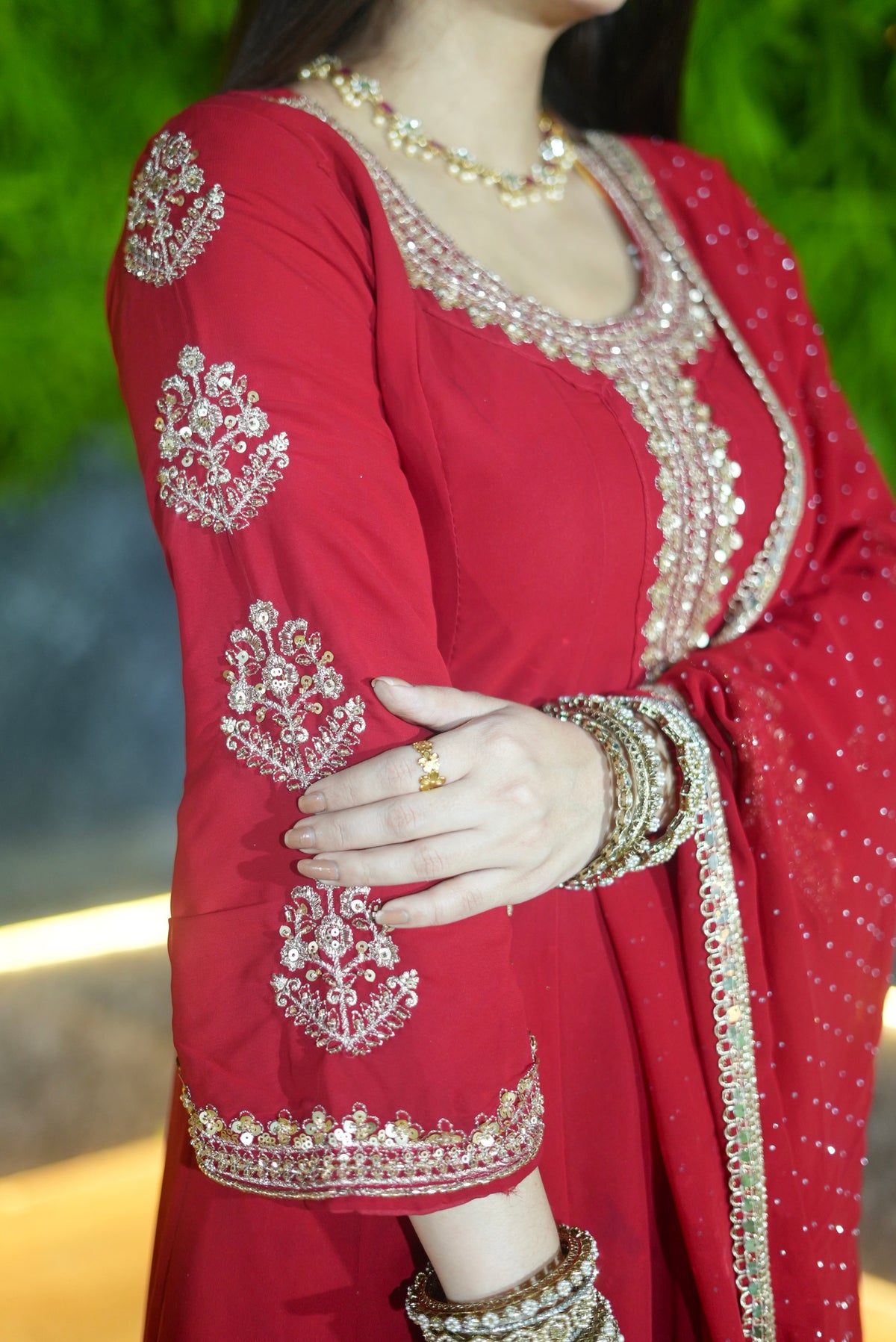 Red Anarkali Suit