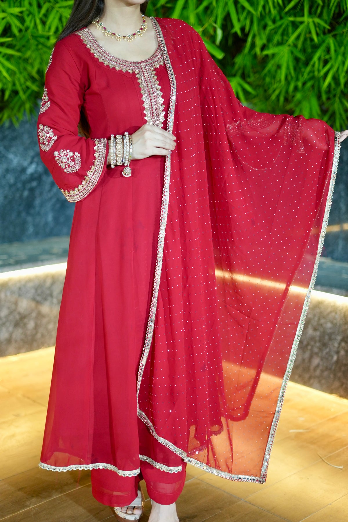 Red Anarkali Suit