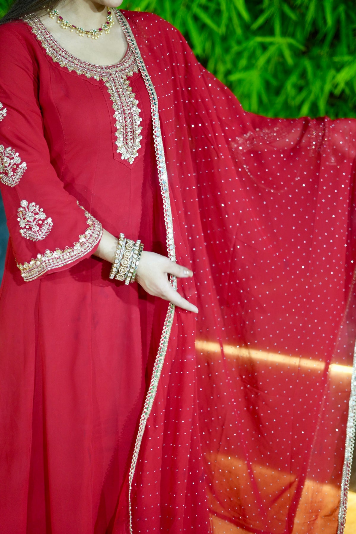 Red Anarkali Suit