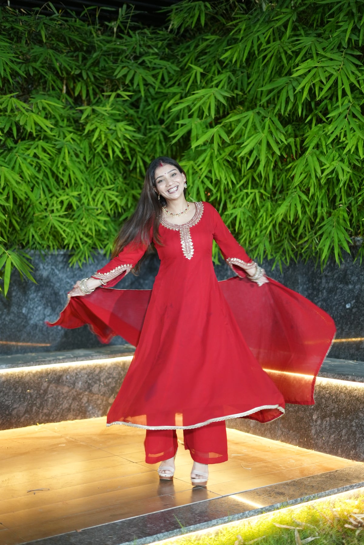 Red Anarkali Suit