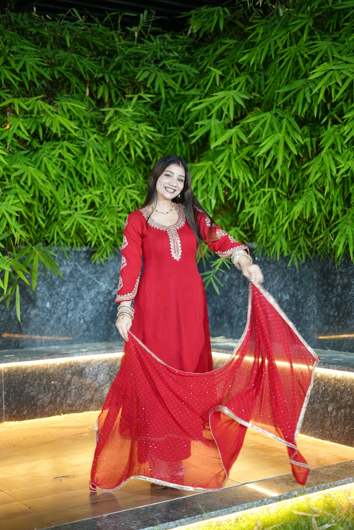 Red Anarkali Suit
