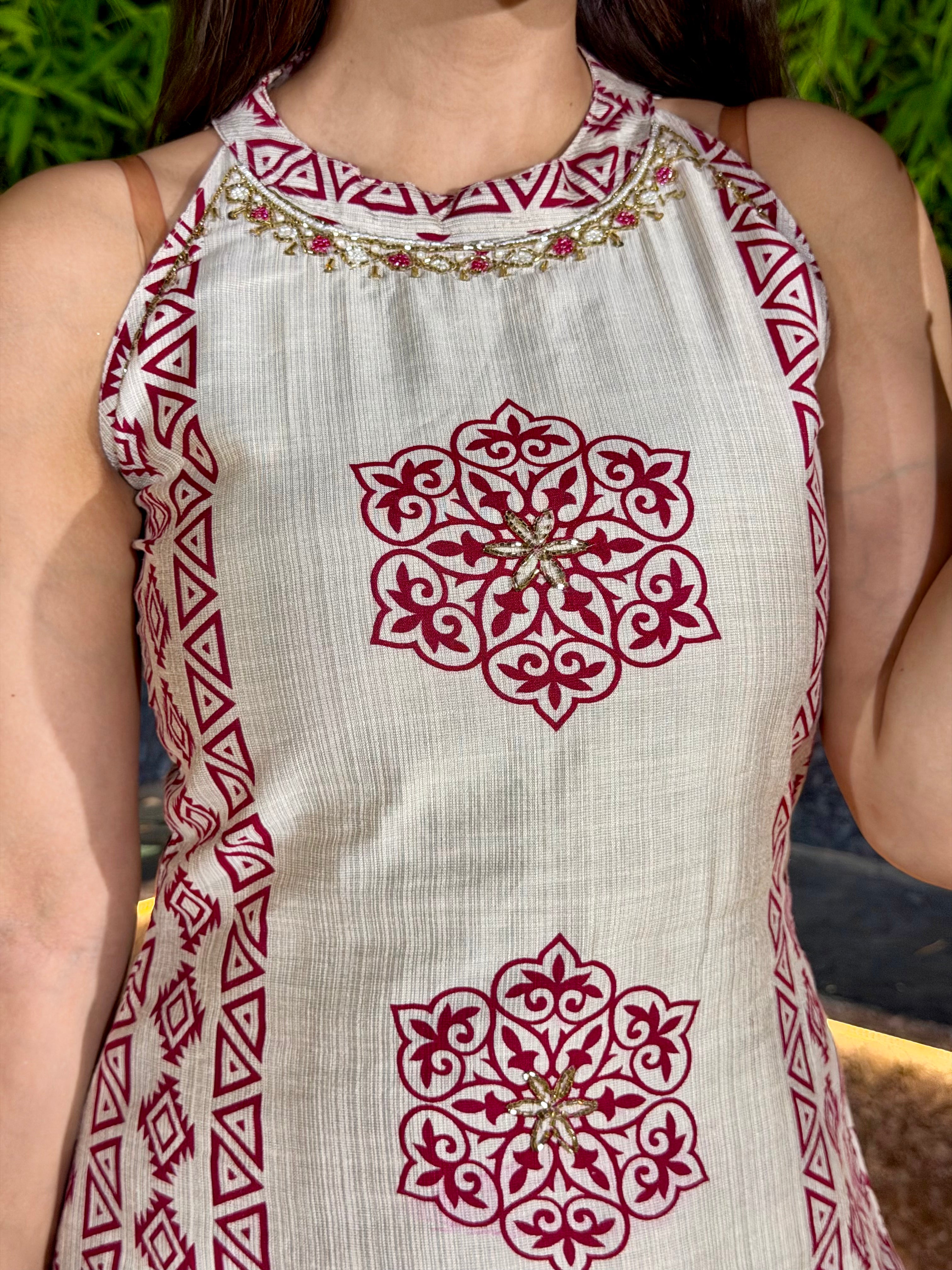 Vaani Plazo Set (Unstitched Sleeves Included)