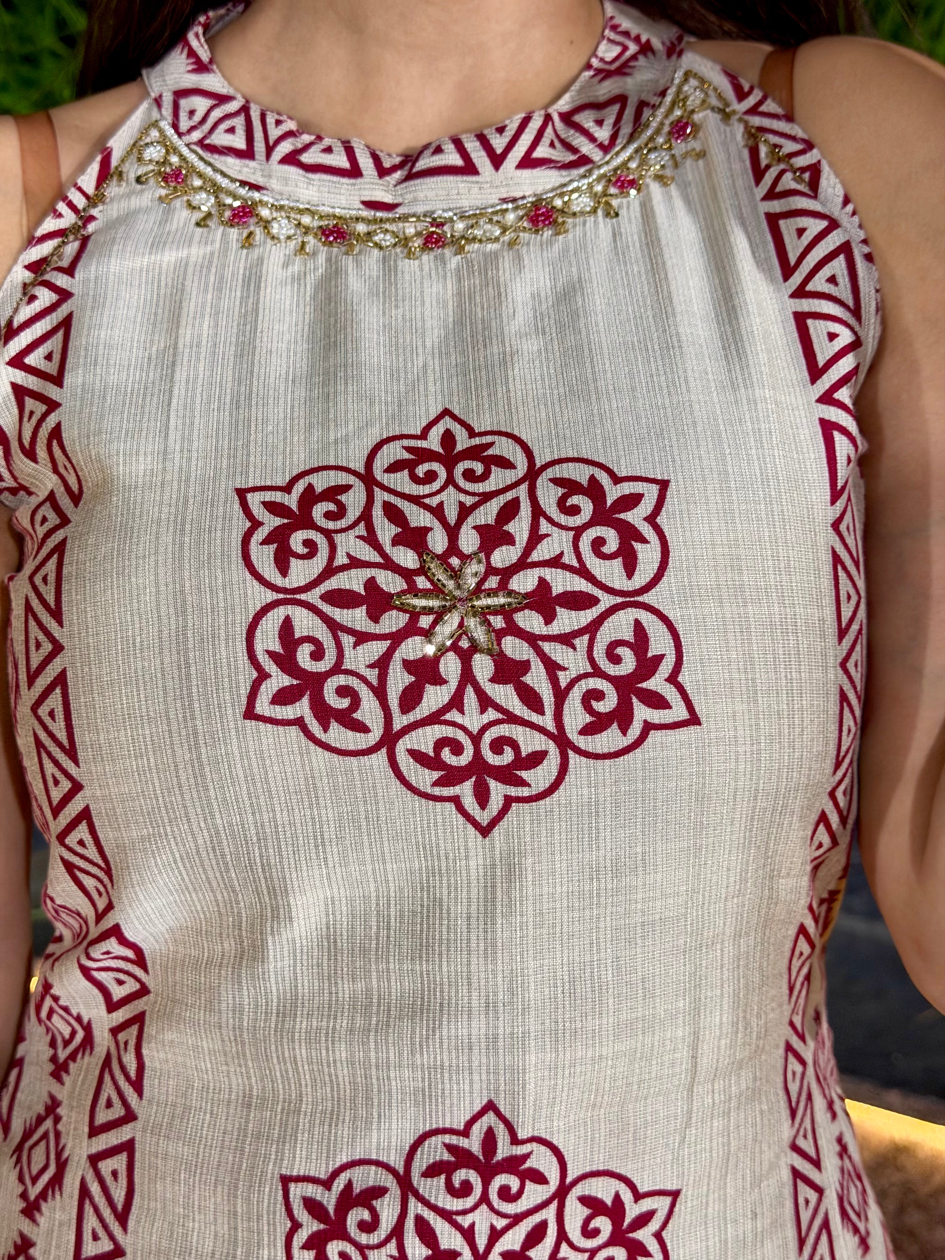 Vaani Plazo Set (Unstitched Sleeves Included)