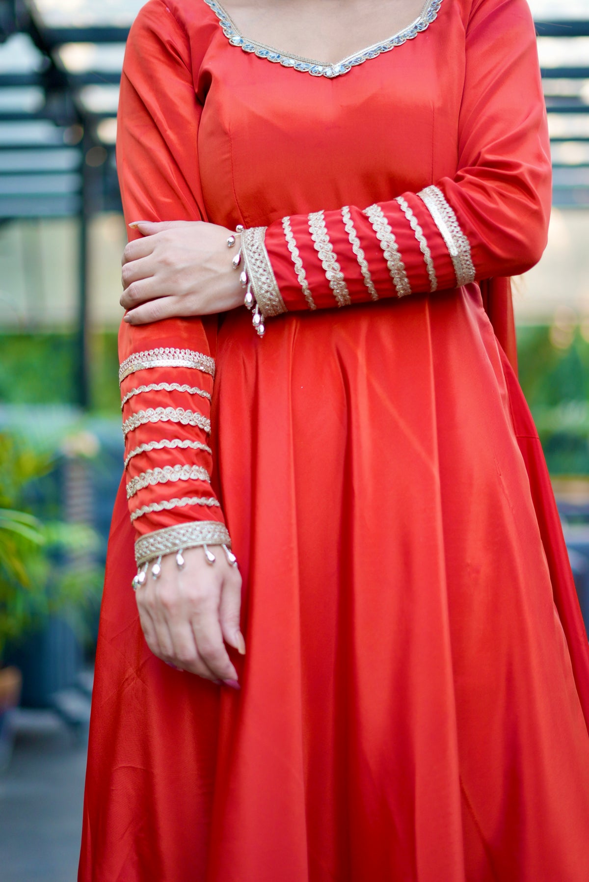 Rust Anarkali Suit