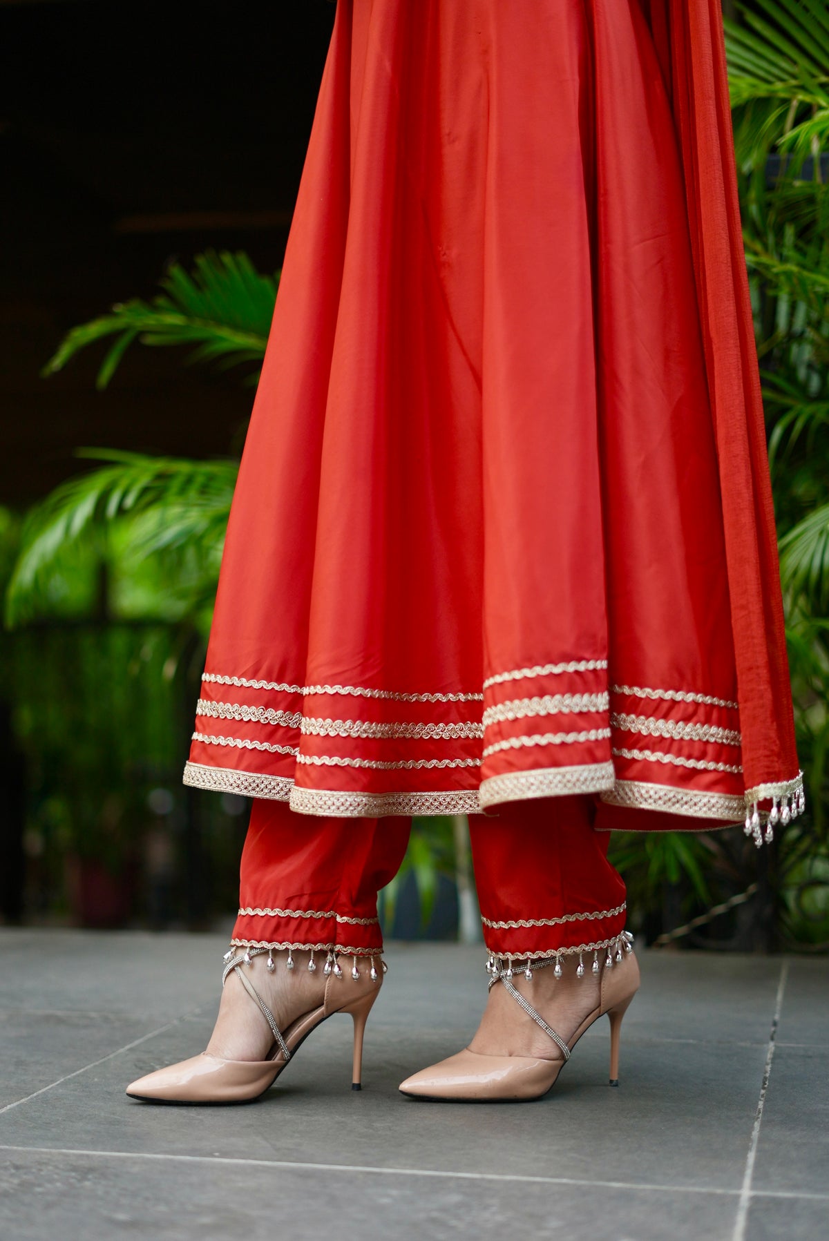 Rust Anarkali Suit