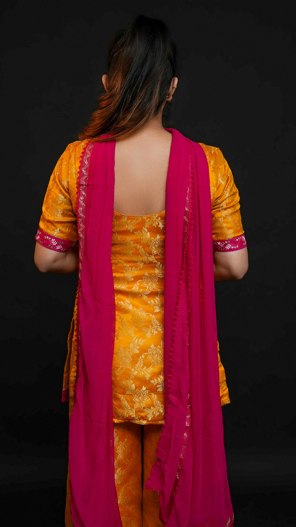 Marigold Jacquard Suit Set