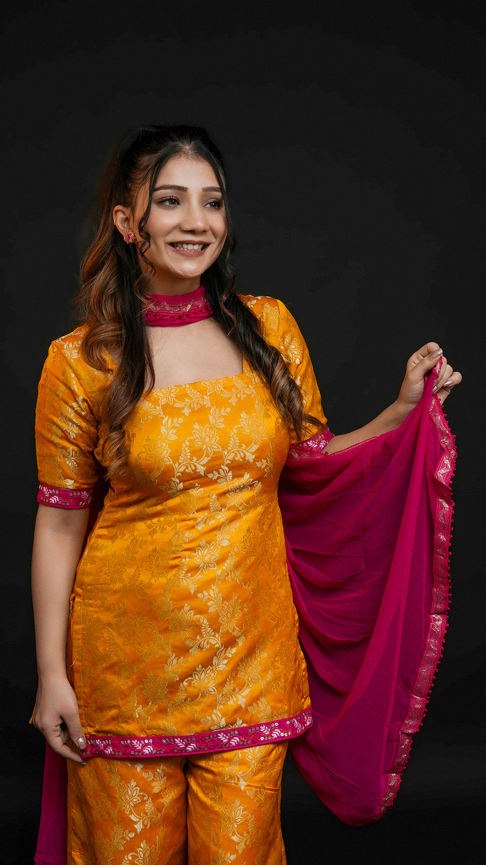 Marigold Jacquard Suit Set