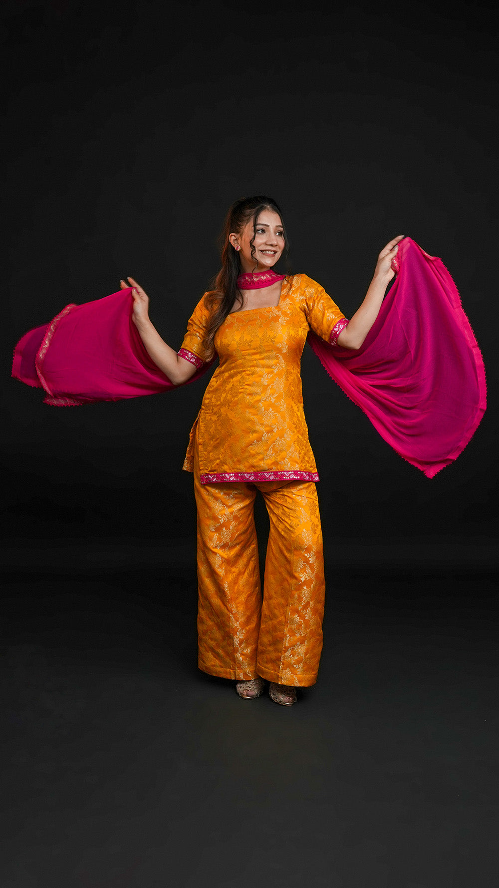 Marigold Jacquard Suit Set