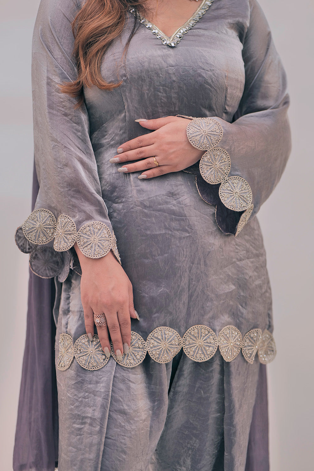 Smoky Lavender Punjabi Suit