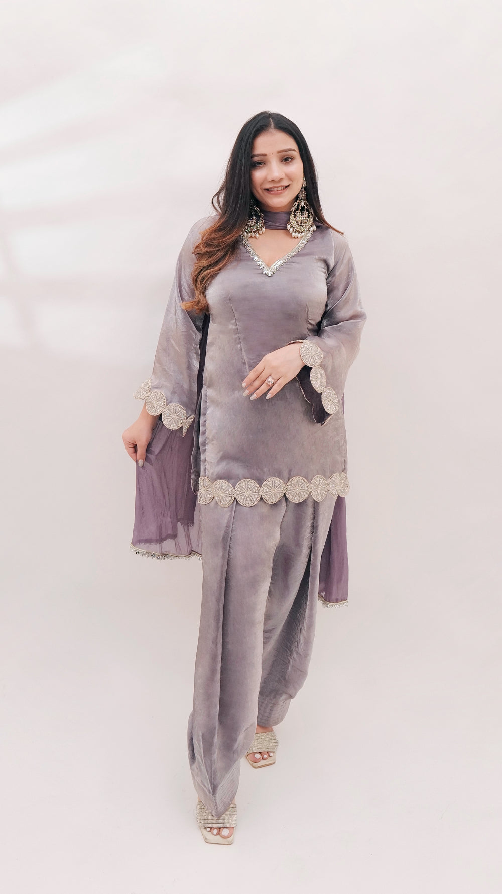 Smoky Lavender Punjabi Suit