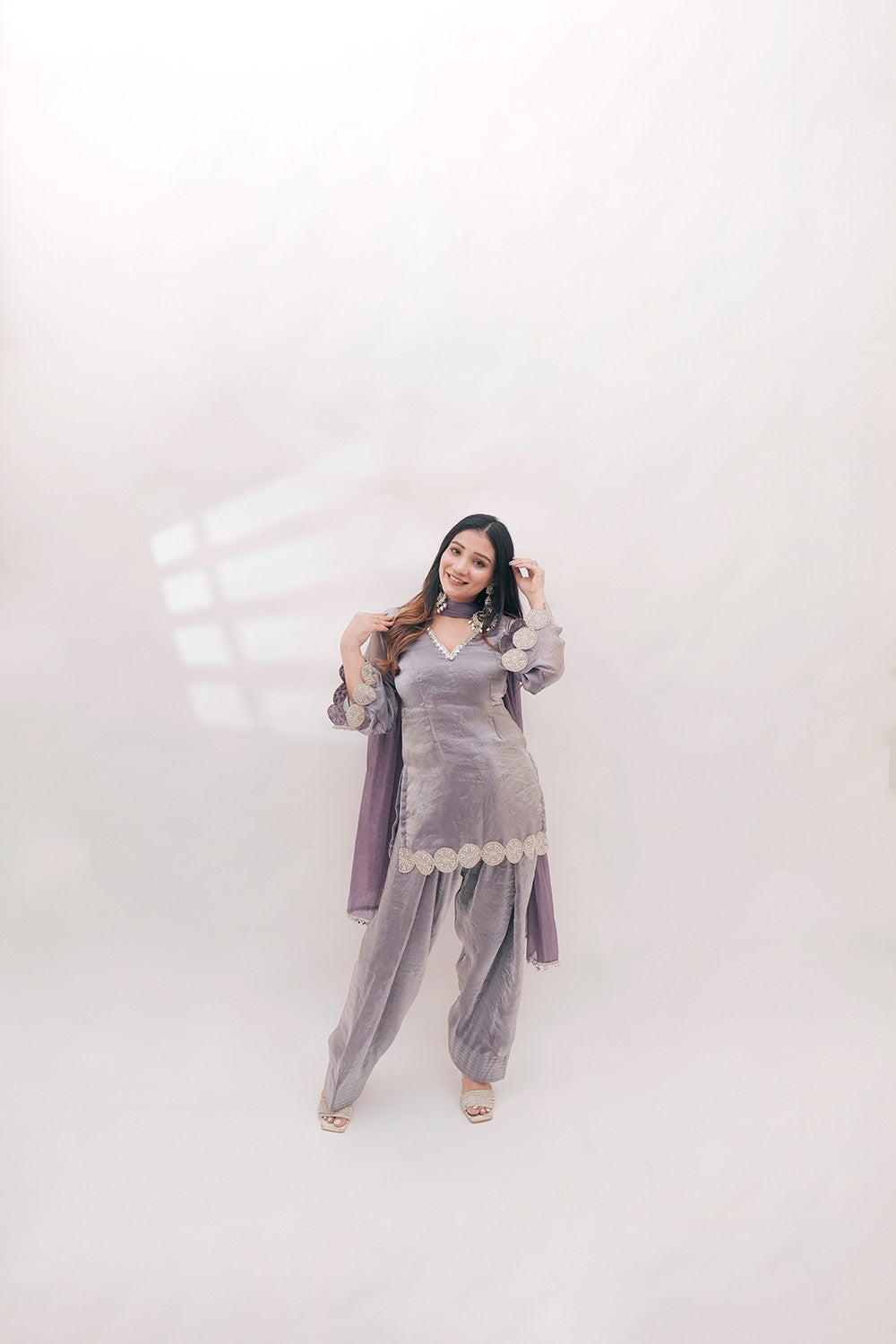 Smoky Lavender Punjabi Suit