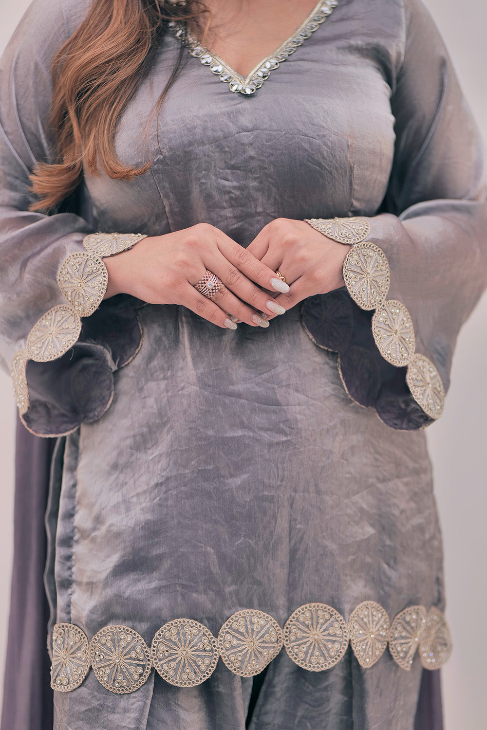 Smoky Lavender Punjabi Suit